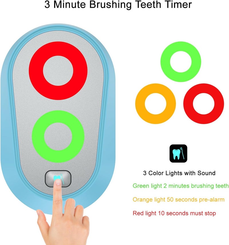 Ferriswheel Toothbrush Timer for Kids 2 to 3 Minutes, Funny Novelty Gift for Kids Adults, Magnetic Waterproof Timer with Color Lights in Bathroom for Children Training Coach (Blue) - Image 5